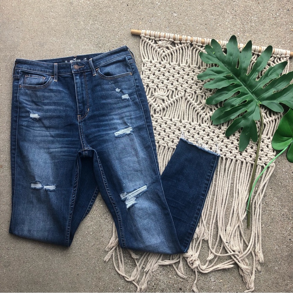 Hollister Distressed High Rise Skinny Jeans Size 7